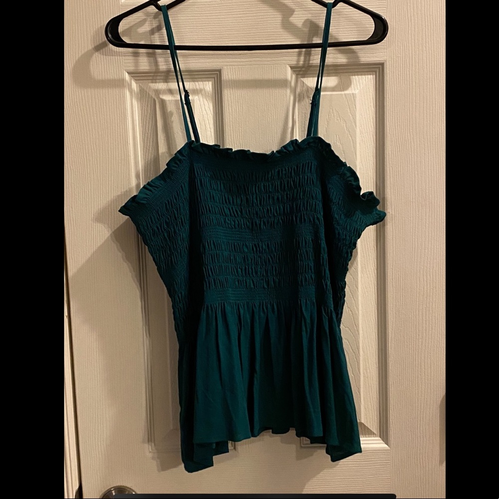Emerald green peplum tank